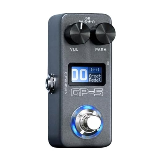 FACAIIO Procesador multiefectos para guitarra eléctrica, tarjeta de sonido ABS compacta de 9,3 x 4,2 x 5,2 cm con simulación de batería, color gris