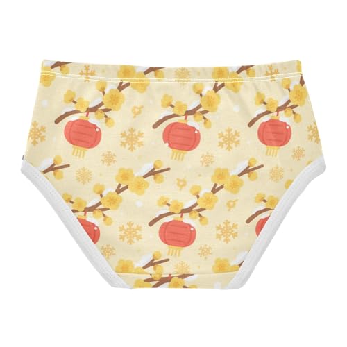 Girls' Underwear Yellow Plum Blossom Red Lantern Toddle Brief Panties 2-8 Years 203005642