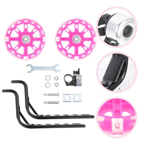 Accesorio de ruedas de entrenamiento para bicicleta con ruedas traseras intermitentes resistentes para bicicletas de 12-20 pulgadas con kit de herramientas y timbre para ciclismo miniatura 7