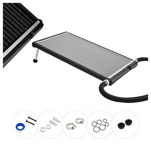 Arebos Calentador Solar Para Piscina, 110 X 65 X 7,5 Cm Calentador Solar Para Piscina, Capacidad Hasta 15 Litros, Caudal Hasta 10.000 L/H, Conexión De Manguera Ø 32/38 Mm, Incl. Material De Montaje