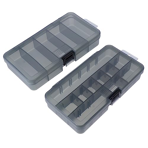 ibasenice 2 Pcs Box Fishing Lure Storage Box Transparent Tackle Organizer with Dividers for Efficient Bait Management Durable Plastic Container for Anglers Accessories