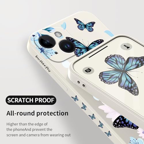 Coque iPhone 15 Papillon aurore blanc finition premium douce 6,1" - 7