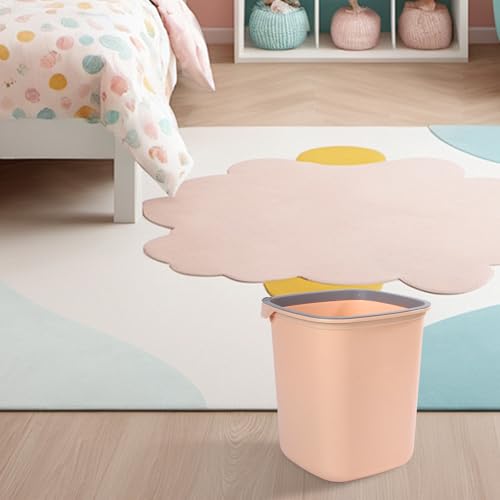 Image of 3Pcs Uncovered Trash Cans,10L,Pressure Ring Design Plastic Garbage Bin,Suitable for Offices,Homes,Dormitories(Square,Orange)