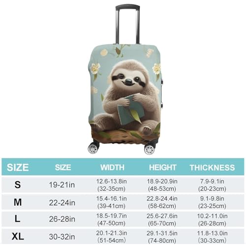 Cute Sloths Luggage Cover, Washable Elastic Suitcase Cover Protector Fit 18-32 Inch Luggage2