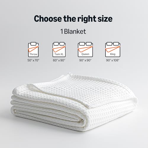 Amazon Basics Waffle 100% Viscose from Bamboo Blanket, Throw, White - image 6