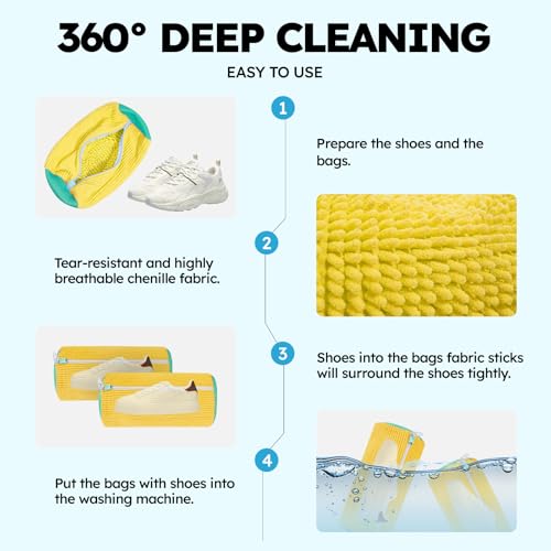 Shoe Washing Machine Bag: Shoe Bag for Washing Machine - Reusable Shoe Cleaning Bag for Sneaker Tennis Shoes Unstain Cleaner Kit4