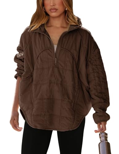 Daacee 2025 oversized quilted pullover jacket for women