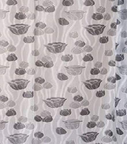SHAVIN PVC Floral Printed Bathroom Shower Curtain with Hooks (54 x 84 Inches, Brown) 1