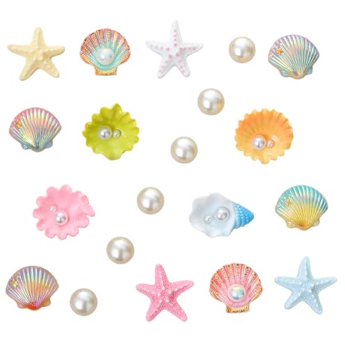 Beach Shoe Charms for Girls Pearl Starfish and Seashell for Clogs Sandals Bracelets Bags Charms Ocean Theme Shoe Accessories for Women Beach Theme Party Decorations