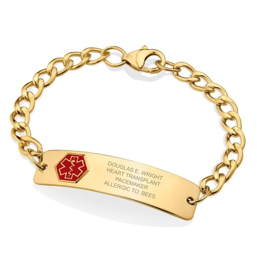 10K Gold-Filled Classic Red Medical ID Bracelet