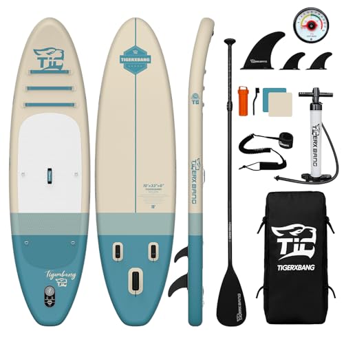 TIGERXBANG Tabla Paddle Surf Hinchable con Accesorios Premium Tabla Padel Surf Hinchable con Gran Estabilidad y Resistencia PadelSurf Stand Up Paddle Board Sup Board