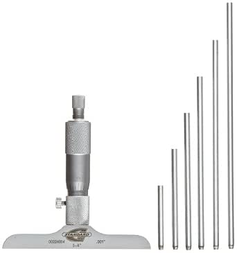 Shars 0-4 Inch Depth Micrometer Set - 0.001" Graduation, 4 Rods, 0.0002" Accuracy
