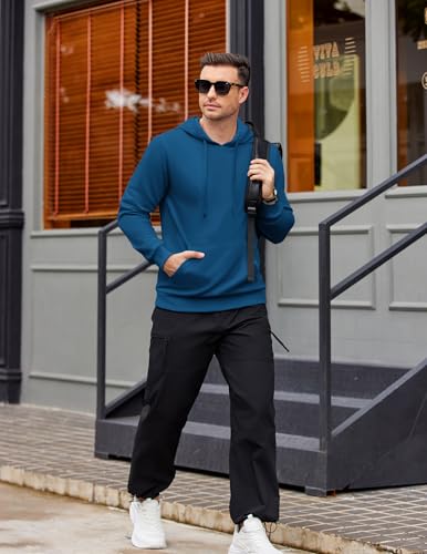 Image of COOFANDY Men's Hooded Pullover Casual Long Sleeve Drawstring Gym Hoodies Sweatshirts with Pocket