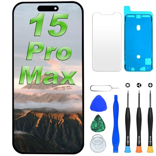 DIGI4U LCD Screen Replacement for iPhone 15 Pro Max 6.7 Truetone 3D Touch Display Digitizer Assembly Small Notch with Repair Tools for iPhone 15 Pro Max LCD