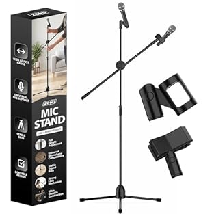 FULLY ADJUSTABLE FOR PERFECT POSITIONING – This microphone stand features an extendable boom arm and an adjustable height up to 140cm, ensuring optimal microphone placement for performances, recordings, and presentations. STABLE TRIPOD BASE FOR RELIA...