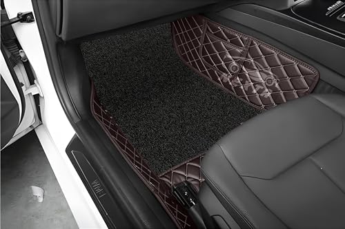 Image of 7D Premium Imported Car Foot Mat for Audi A3 Auto (2016-2026)|Luxurious & Elegant Look | 100% Waterproof and Dust Proof | Custom Fitted Car Floor Mat-Coffee with Black
