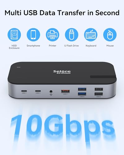 Image of Selore 3 HDMI Docking Station Triple Monitor Docking Station 3 Monitors