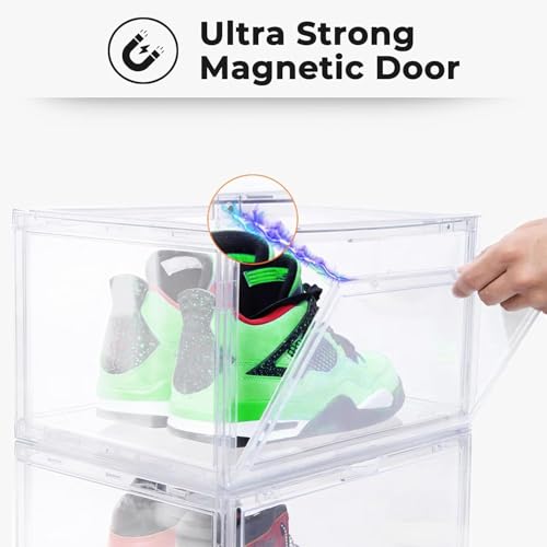 Image of Story@Home Stackable Sneaker Box Transparent - Pack of 4 | Shoe Storage Box for Sneakers Fits Upto Size 13 | Dustproof Sneaker Display Case Organizer | DIY Space-Saving Shoe Organizer - Transparent