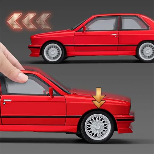 Image of DUWOL 1:24 B-M-W M3 Model Car Die Cast Metal M3 Toy Cars with Light Sound Pullback Openable Door Cars Toy, Black