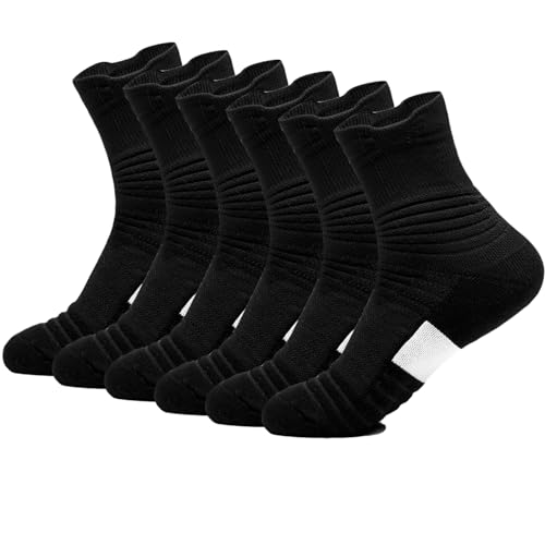 Image of Basketball Socks Compression Cushion Thick Cycling Socks Athletic Crew Socks for Men Women Boys