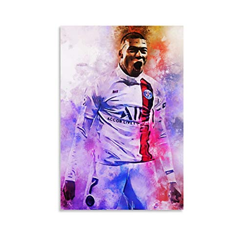 TINGTAI Kylian Mbappe Football Star Poster artistique sur toile pour chambre à coucher 50 x 75 cm