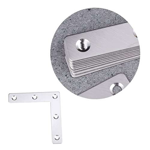 OUNONA 10pcs Angle Bracket Stainless Steel Corner Brace Angle Brackets Wrecking Bar Mending Plates Brace Angle Corner Brace Wall Mount Bracket SMA Connectors Corner Angle Bracket Silver