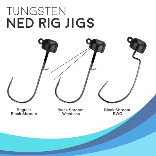 Image of Reaction Tackle Tungsten Mushroom Head Ned Rig Shroom Jig Heads (5-Pack)