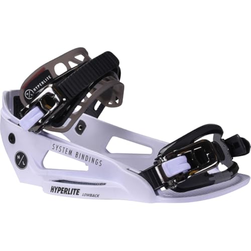 Hyperlite 2024 System Lowback Chassis Wakeboard Bindings - White 9/12 UK