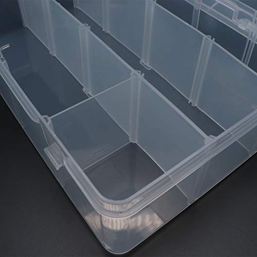 Xiaoyztan Clear Plastic Organizer, 12 Grids with Adjustable Dividers, Jewelry Box Bead Storage Container for Small Parts, Fishing Tackle, DIY Crafts, and Earrings - Thumbnail 4