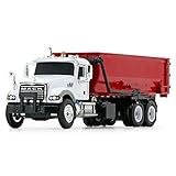 First Gear 1/87 Scale Diecast Collectible White/Red Mack Granite with Tub-Style Roll-Off Container...