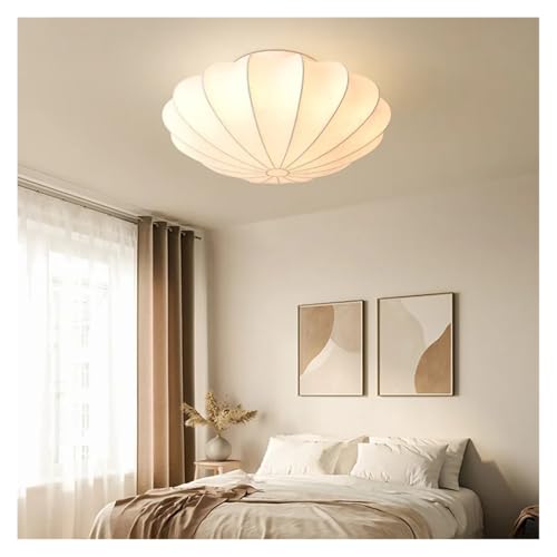 Plafonnier chambre en soie japonaise D40cm lustre LED salon pour décoration zen haut de gamme