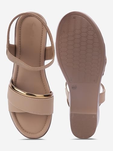 Image of SKOLL Wedges Heels Sandals For Women, Comfortable Heel, Ankle Straps