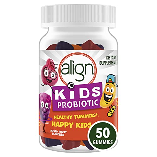 Align Kids Probiotic, Digestive Health for Kids, Prebiotic + Probiotic, Mixed Fruit Flavor, Less than 1 Gram of Sugar per Gummy, 50 Gummies