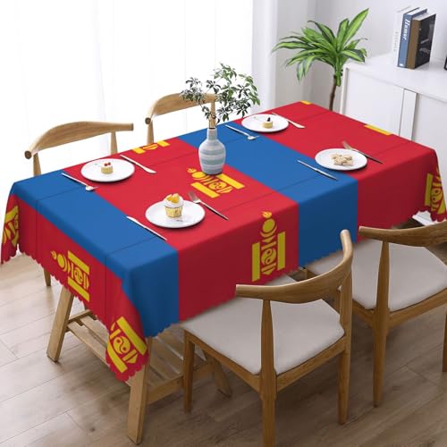 Nappe drapeau mongol imprimé rectangulaire en tissu résistant pour buffet - 3