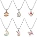 PinkSheep Litlle Girl Necklaces and Clip On Earings, 6 Set Sheep Panda Fox Friendship Necklace Jewelry Sets for Teen Girls, Favors Bags for Party Birthday Gift (Aminal)