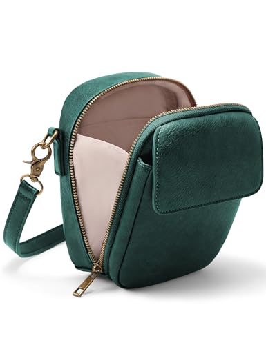 Image of Yarnic Small Crossbody Bag, Vegan Leather Cell Phone Purse for Women, Vintage Wallet Bag with Card Slots