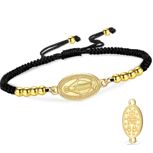 VASSAGO Pulsera de la Virgen María para mujeres y hombres rosario de doble cara...