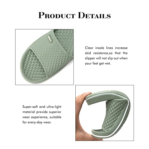 Image of FUNKYMONKEY Men's Shower Slides - Non Slip Quick Drying Sandals for Men - Lightweight Pool Beach Bathroom Slippers Indoor Outdoor