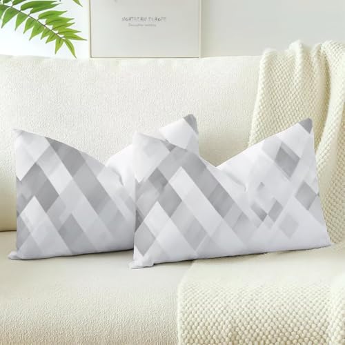 Housse de coussin velours blanc 50x90cm fermeture invisible pour canapé confortable - 3