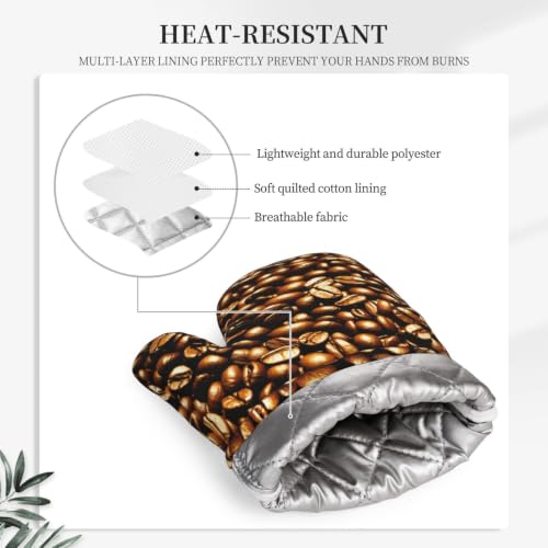 Ensemble de cuisine isolant thermique lavable imprimé grains de café - 8