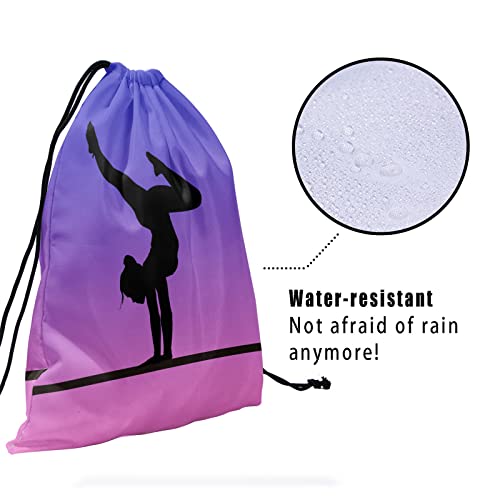 Image of Nerxy Pink Purple Gymnastics Grip Bag - Cute Gym Bags for Gymnasts, Adjustable for Personal Equipment