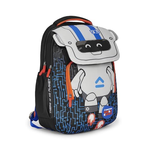 Image of uppercase Sprout School Bag for Kids | 2 Compartment | Black backpack with Well padded Shoulder Strap and Back | For Girls & Boys | 500 Days Warranty
