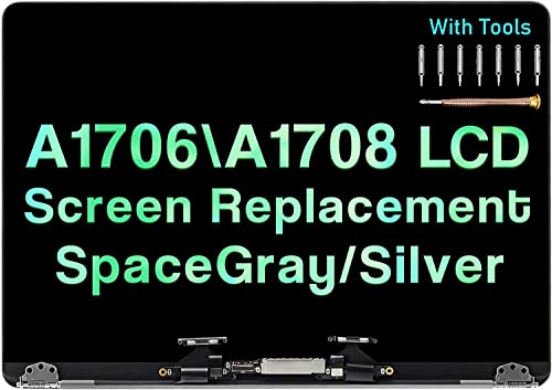 Image of XIMIELEC Full LCD Screen Replacement for MacBook Pro 13.3 inch A1706 A1708 2560x1600 Retina LCD Display Assembly Late 2016 Mid 2017,EMC 3071 EMC 3163 EMC 2978 EMC 3164 (Silver)