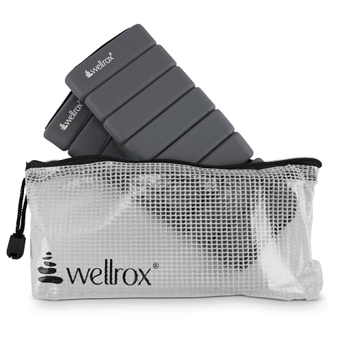Image of Wellrox Weighted Bangles - Adjustable Ankle and Wrist Weights for Women & Men - Set of Ankle Weights 2 lbs (1 lb Each Wrist Weight) | Weighted Arm Bands for Pilates, Yoga, Running & Walking