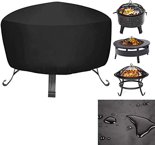 Fire Pit Cover Waterproof And Weatherproof Heavy Duty Round Fire Pit/Table Cover Anti-UV Heavy Duty Gas Firepit Furniture Table Covers