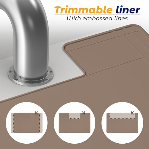 Image of The Original Under Sink Mat - Silicone Waterproof mat, Trimmable, Easy to Clean, Kitchen cabinet liner, Under sink protector mats, Drip Tray with Lip - 34 inch x 22 inch or smaller