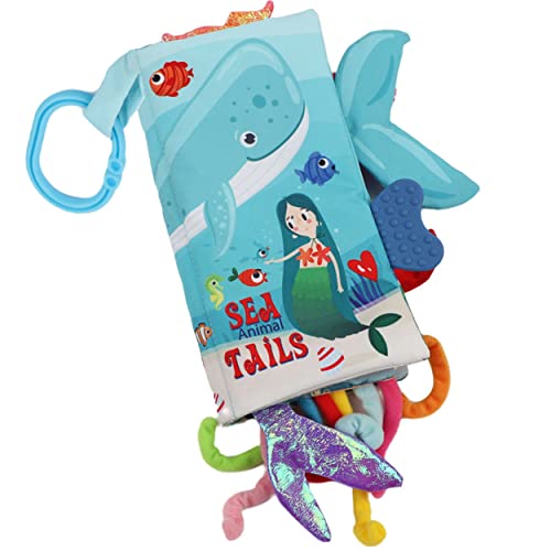 Image of Fish Baby Books 0-6 Months, Crinkle Soft Books for Babies, Infant Tummy Time Toys,Touch Feel Sensory Toys 6-12 Months,Soft Stroller Travel Toys with Teether, Baby Shower Birthday Gifts Boys Girls-Sea