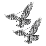 DEARMAMY 2個复古面老鹰胸针 鳥モチーフ コル バッジ ファッション アクセサ
