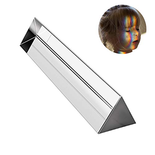 Optical Triangular Prism Glass 6 Inch Photography Crystal Prism for Rainbow Effect phototaking