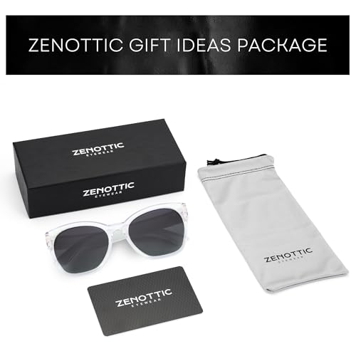 Image of ZENOTTIC Cat Eye Sunglasses Women: Polarized UV400 Oversized Retro Shades | Anti-tangle Nose Pads, 1.1mm Scratch Resistant TAC Lens, Durable Reinforced Metal Hinges, Driving Shopping Hiking Travel